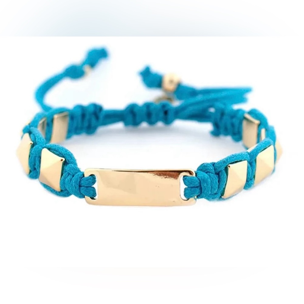 NWT Marlyn Schiff Gold/Turquoise Adjustable Bracelet